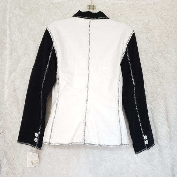 90's Vintage Black and White Color block Blazer - Picture 6 of 14